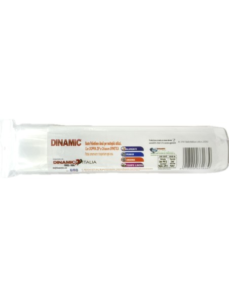 Dinamic 15 Buste Multiuso Con Zip Chiusura Ermetica - 25x20cm - Per Alimenti